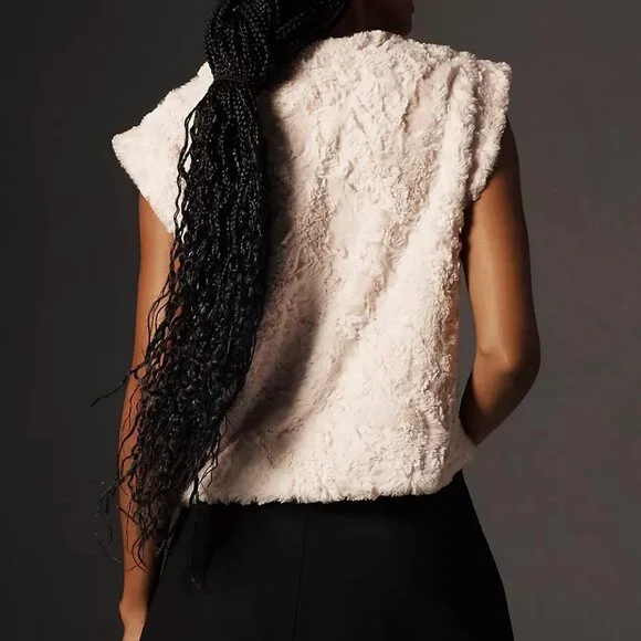 Anthropologie Maeve Faux Fur Muscle Tank - Picture 2 of 4